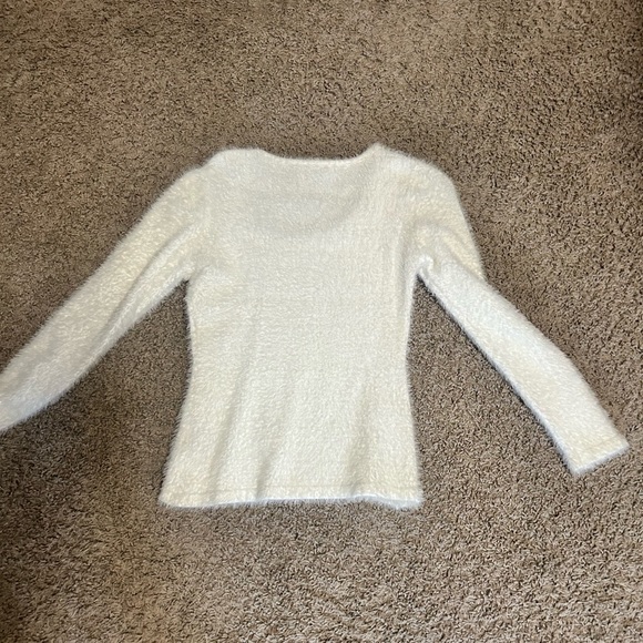 Woman’s size small white cozy plush sweater - Picture 8 of 10